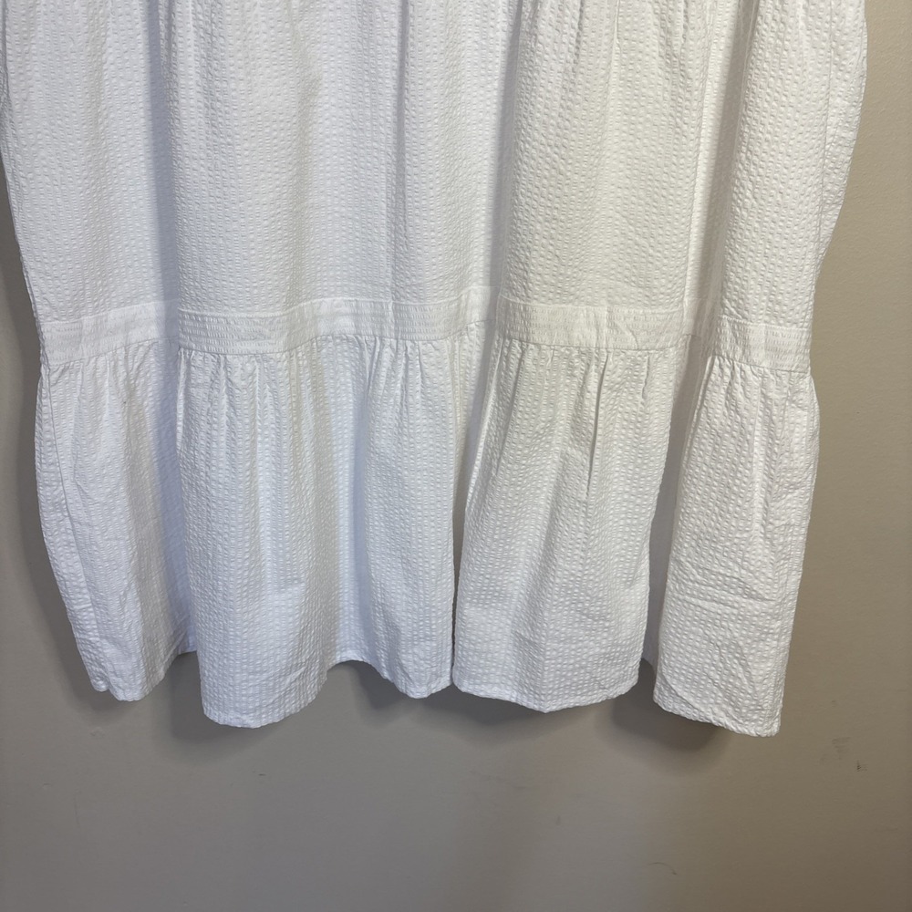 NWT Southern Tide Evelyn Searsucker Tiered Dress White XL Flutter Sleeve - Picture 3 of 8